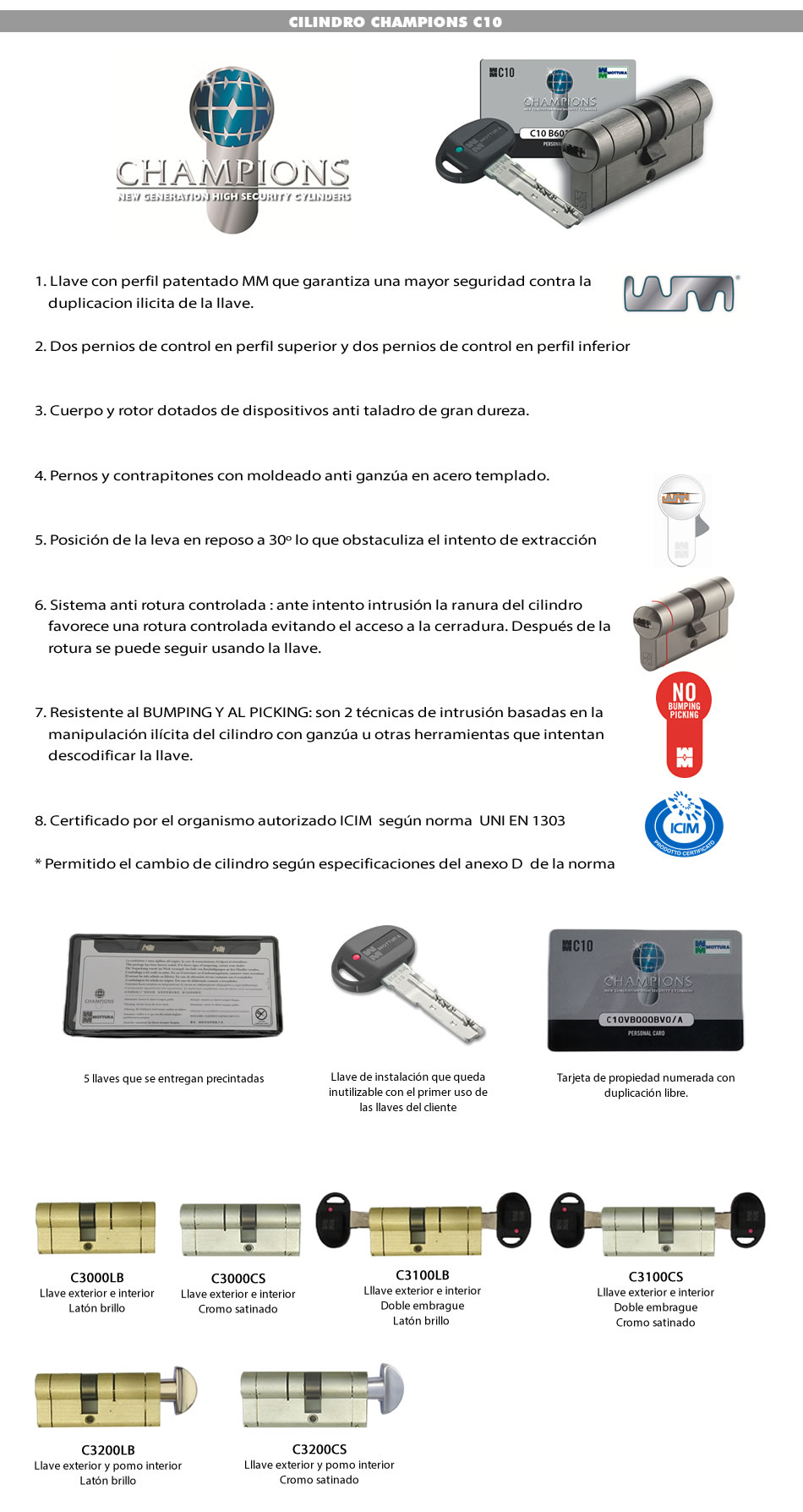 cilindros para gama securemme 2100